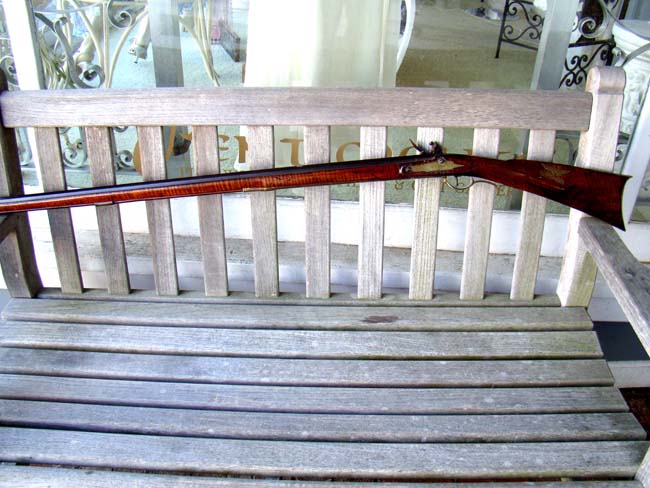 A Pennsylvania long rifle in original flintlock by Crupret Weaver of Lehigh County and dated 1834 — image 6